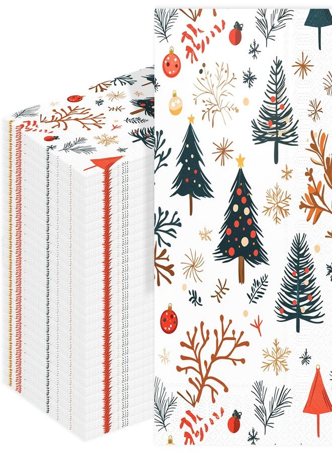 Tbsone 100-Pack Christmas Paper Napkins Disposable: Guest Dinner Hand Towels, Xmas Trees Design for Table Decor, Bathroom, Home, Kitchen, Holiday, Cocktail Party - Image 1
